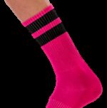 chaussettes gym socks rose noir 1