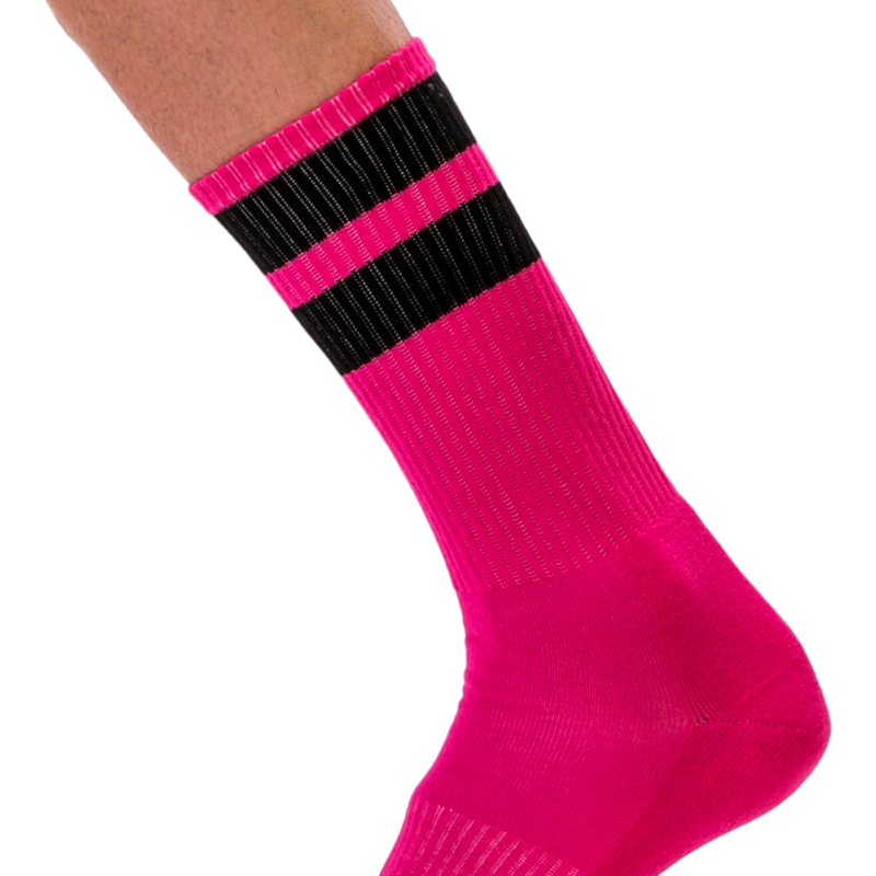 chaussettes gym socks rose noir 1