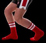 chaussettes gym socks rouge blanc