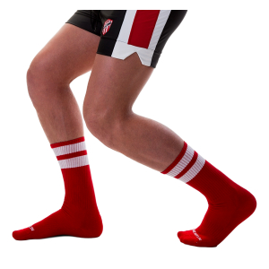 chaussettes gym socks rouge blanc