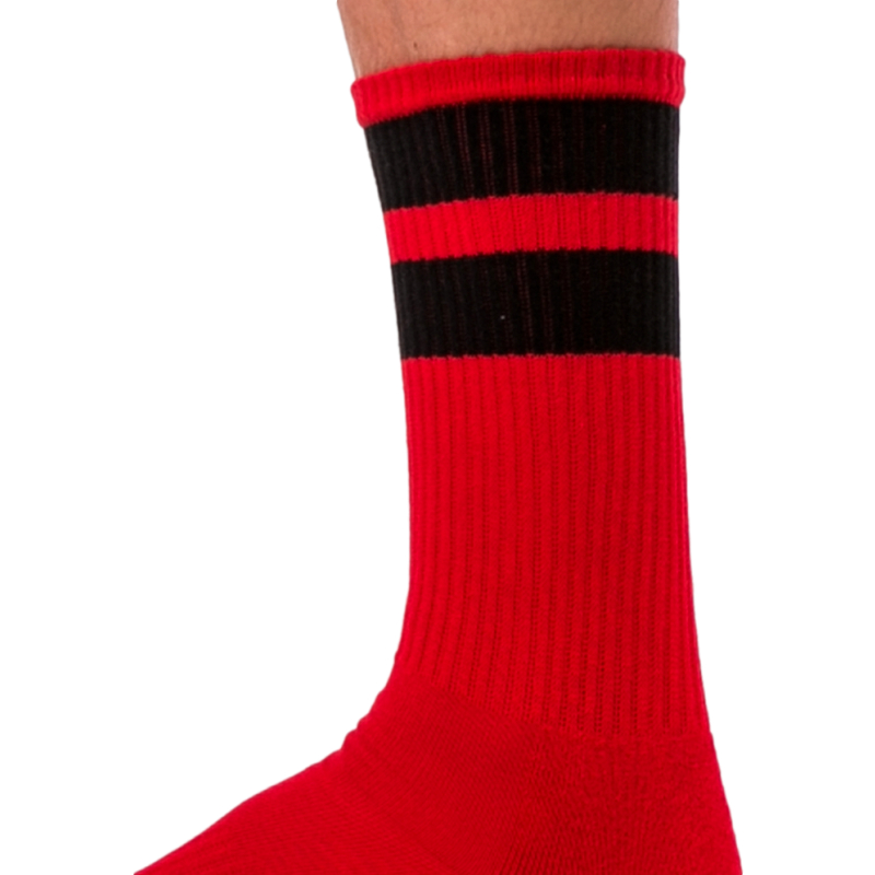 chaussettes gym socks rouge noir 1