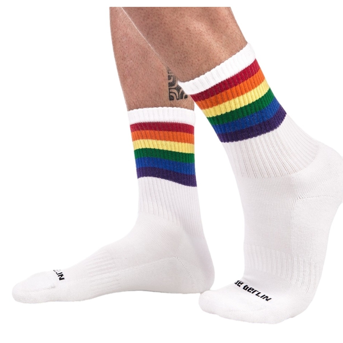 chaussettes half socks rainbow