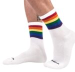 chaussettes half socks rainbow