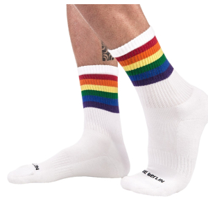 chaussettes half socks rainbow