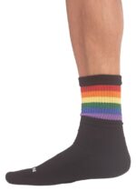 chaussettes half socks rainbow noire 1