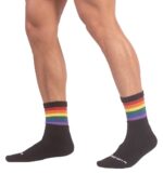 chaussettes half socks rainbow noire