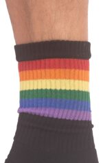 chaussettes half socks rainbow noire 2