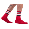 chaussettes half socks stripes rouge noir blanc