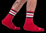 chaussettes half socks stripes rouge noir blanc