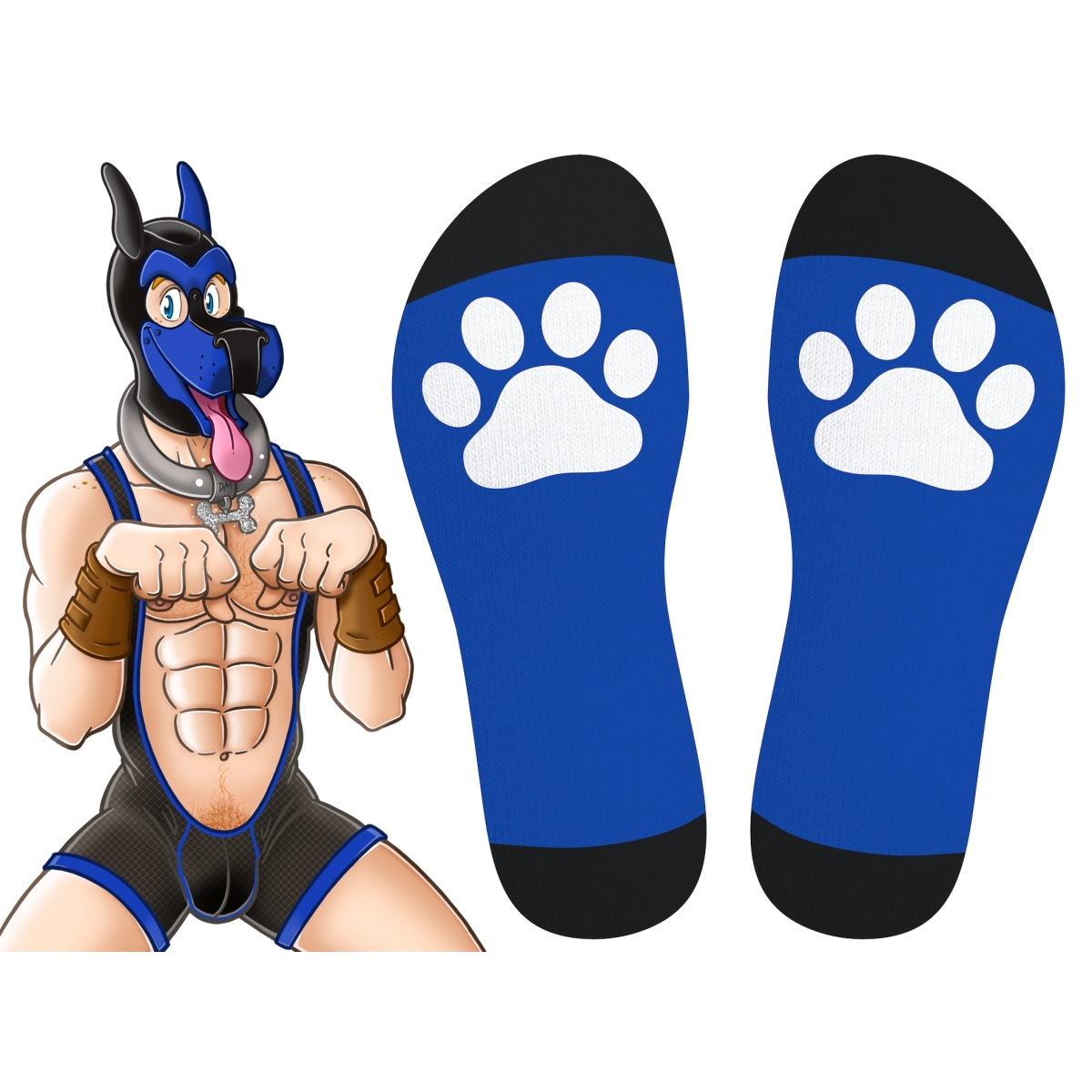 chaussettes hautes big good boy bleues 1