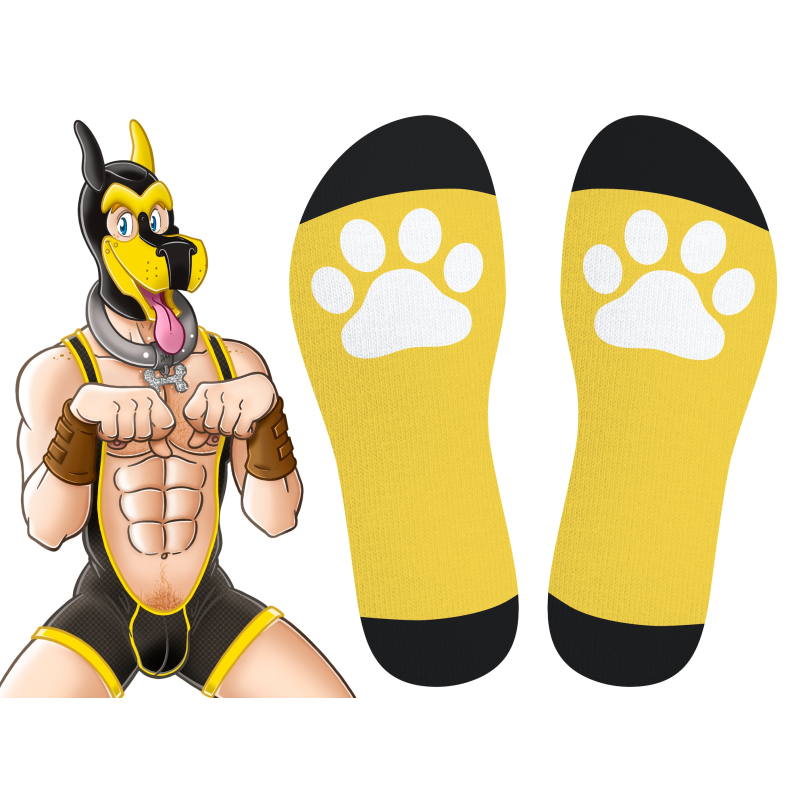 chaussettes hautes big good boy jaunes 1