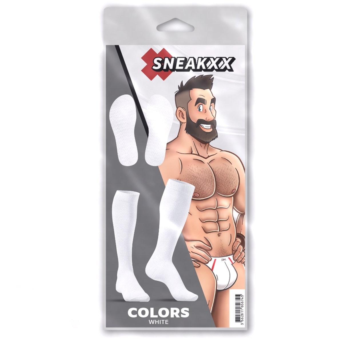 chaussettes hautes colors sneakxx blanches 3