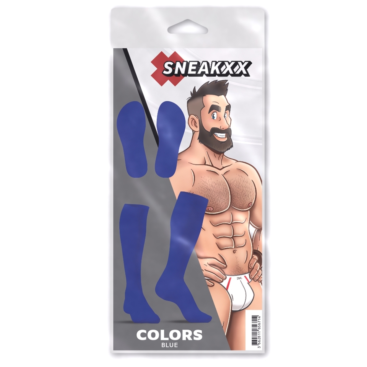 chaussettes hautes colors sneakxx bleues 3
