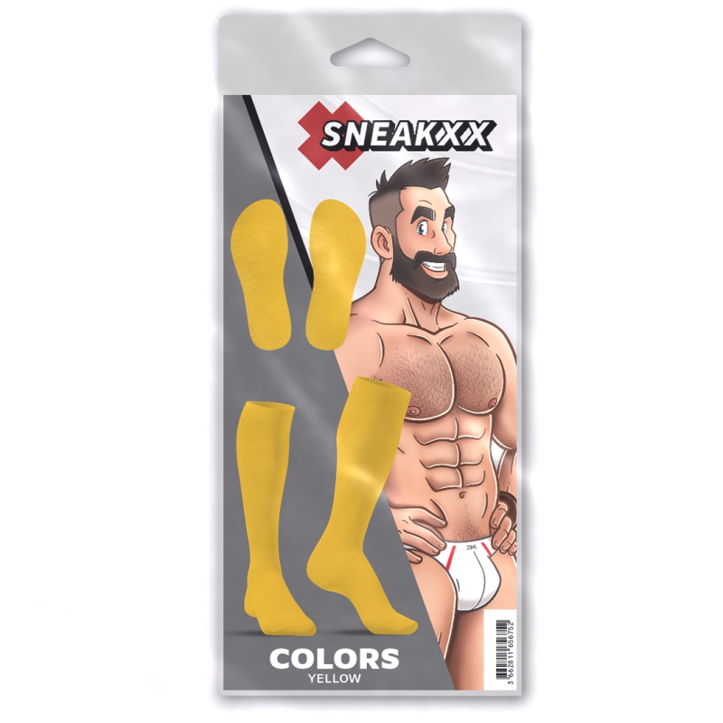 chaussettes hautes colors sneakxx jaunes 3