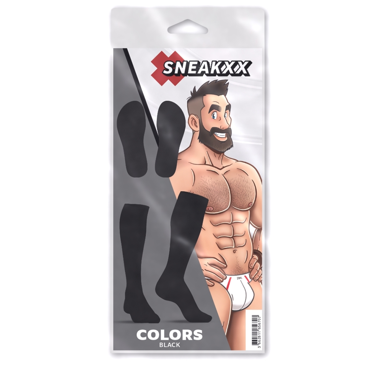 chaussettes hautes colors sneakxx noires 3