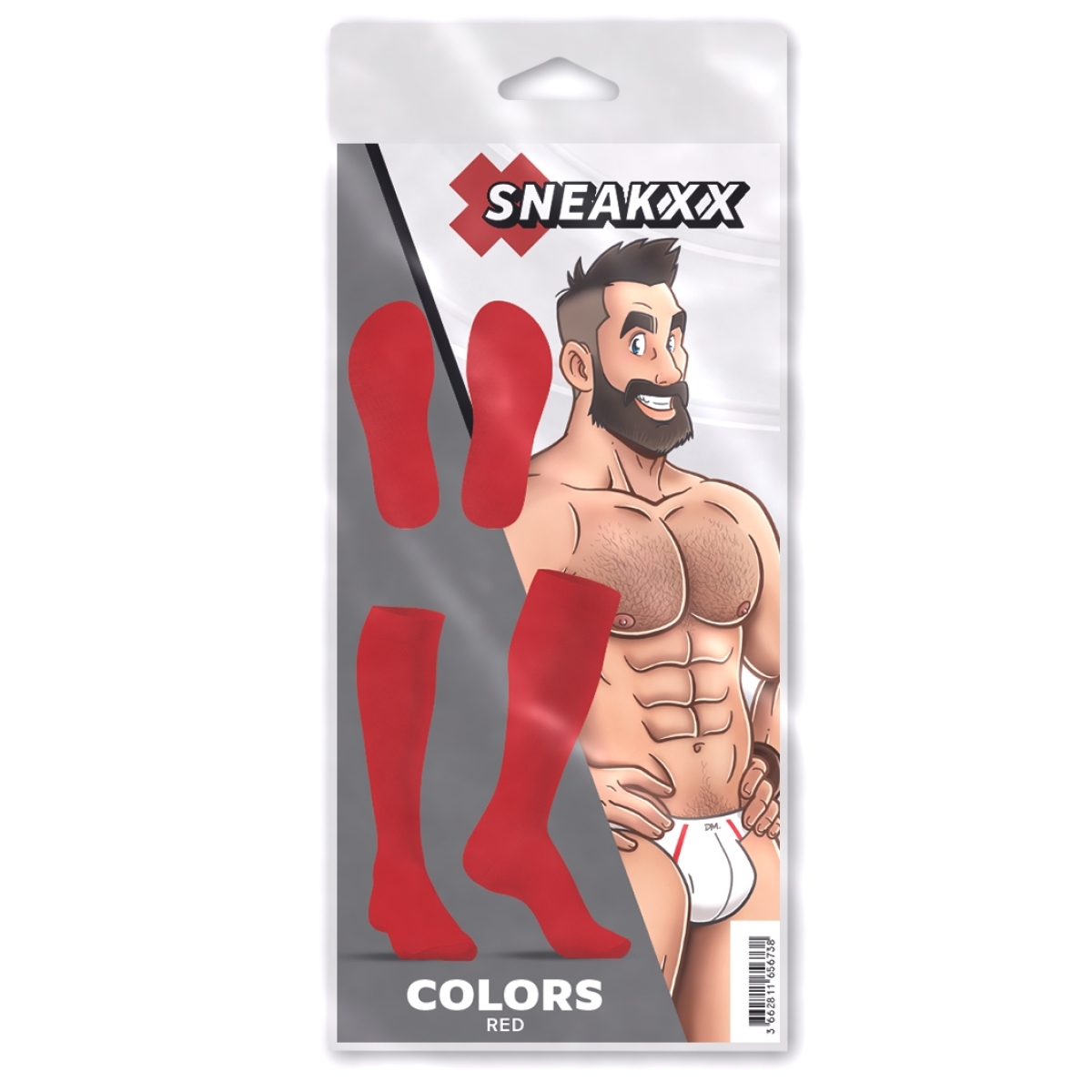 chaussettes hautes colors sneakxx rouges 3