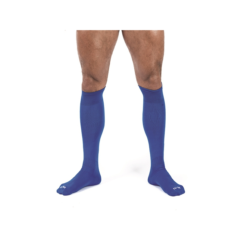 chaussettes hautes foot socks bleu 1