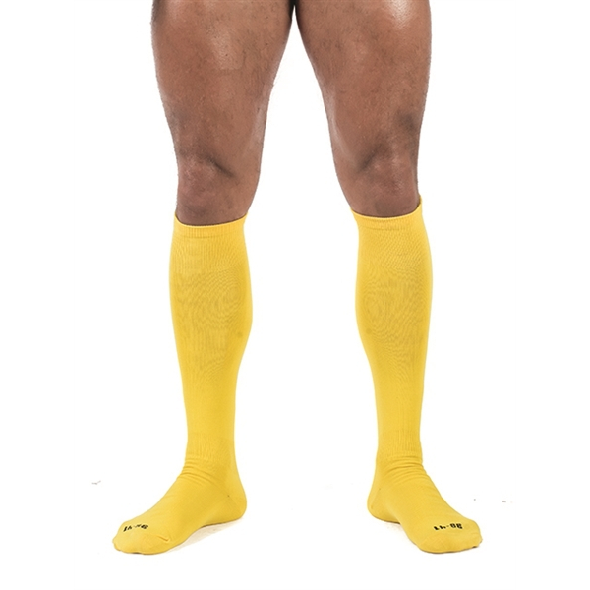 chaussettes hautes foot socks jaune 1