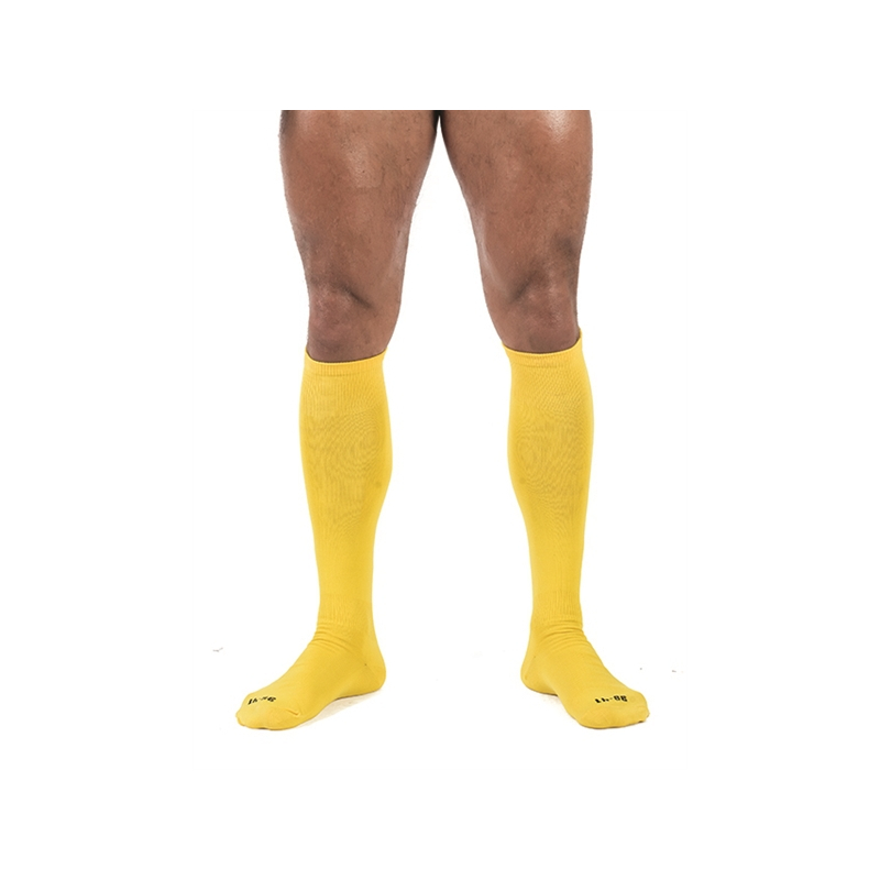 chaussettes hautes foot socks jaune 1