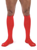 chaussettes hautes foot socks rouge 1