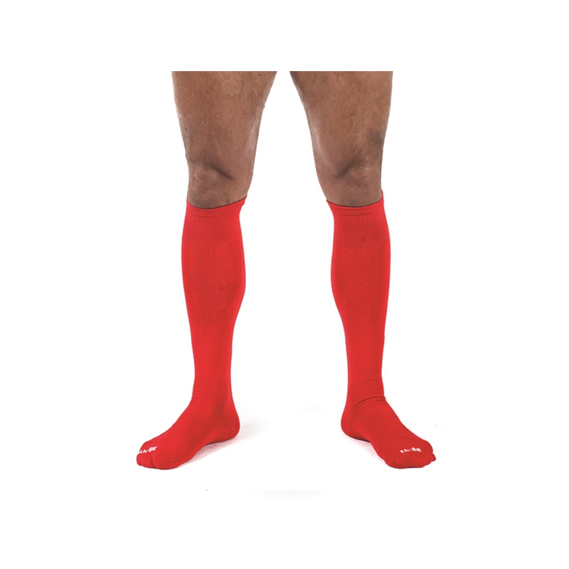 chaussettes hautes foot socks rouge 1