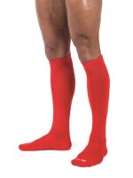 chaussettes hautes foot socks rouge