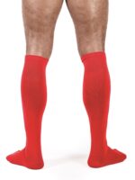 chaussettes hautes foot socks rouge 2