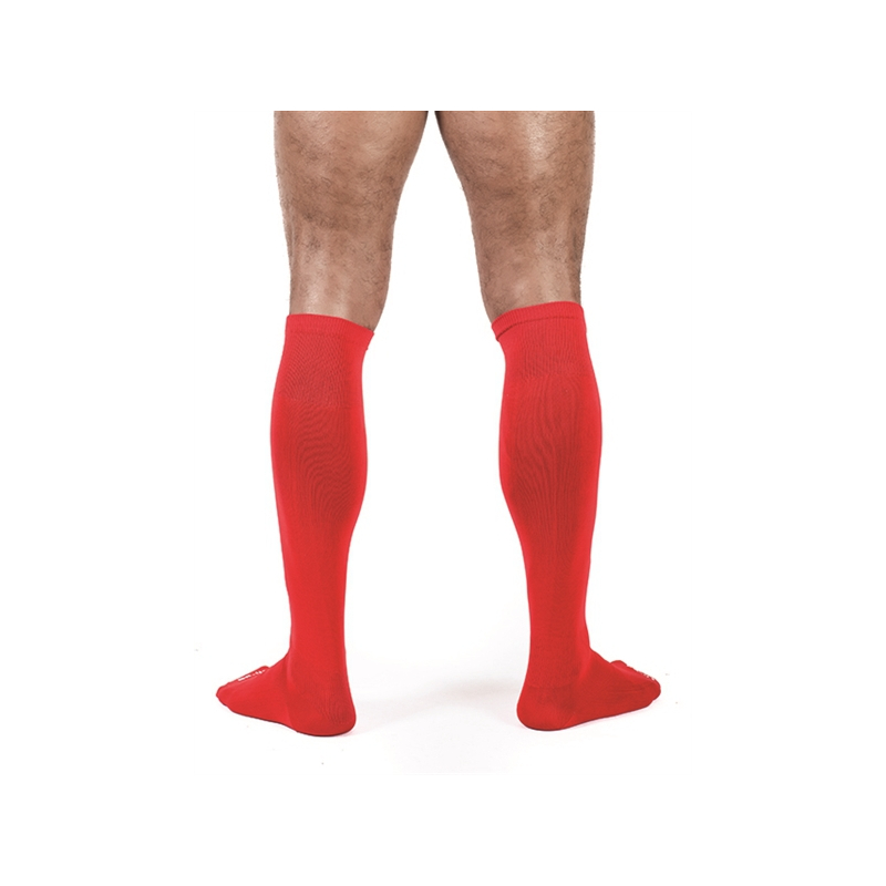 chaussettes hautes foot socks rouge 2