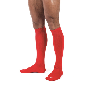 chaussettes hautes foot socks rouge