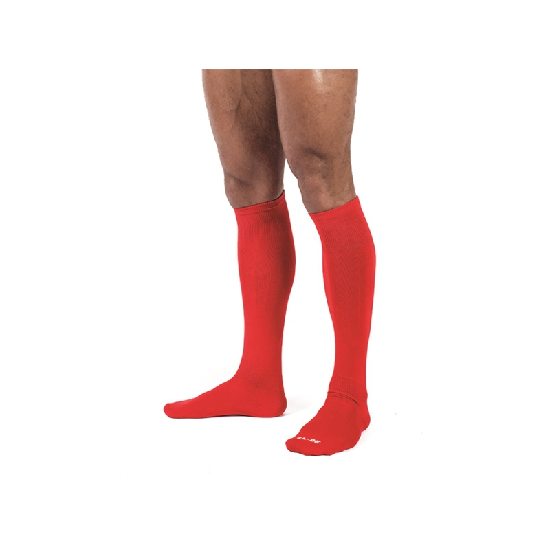 chaussettes hautes foot socks rouge