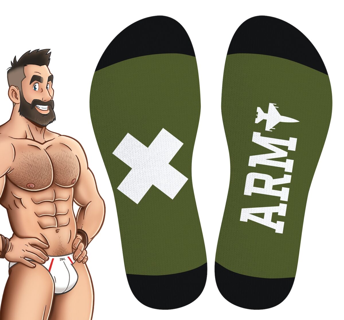 chaussettes hautes hanky army sneakxx vertes 2