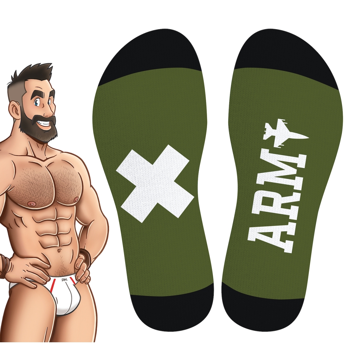 chaussettes hautes hanky army sneakxx vertes 2