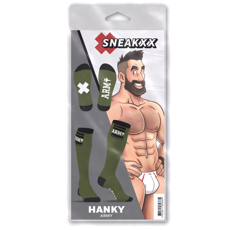 chaussettes hautes hanky army sneakxx vertes 3