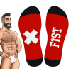 chaussettes hautes hanky fist sneakxx rouge 2