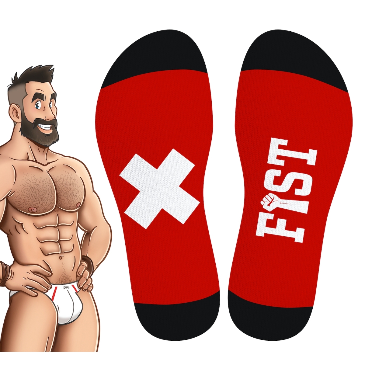 chaussettes hautes hanky fist sneakxx rouge 2