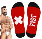 chaussettes hautes hanky fist sneakxx rouge 2