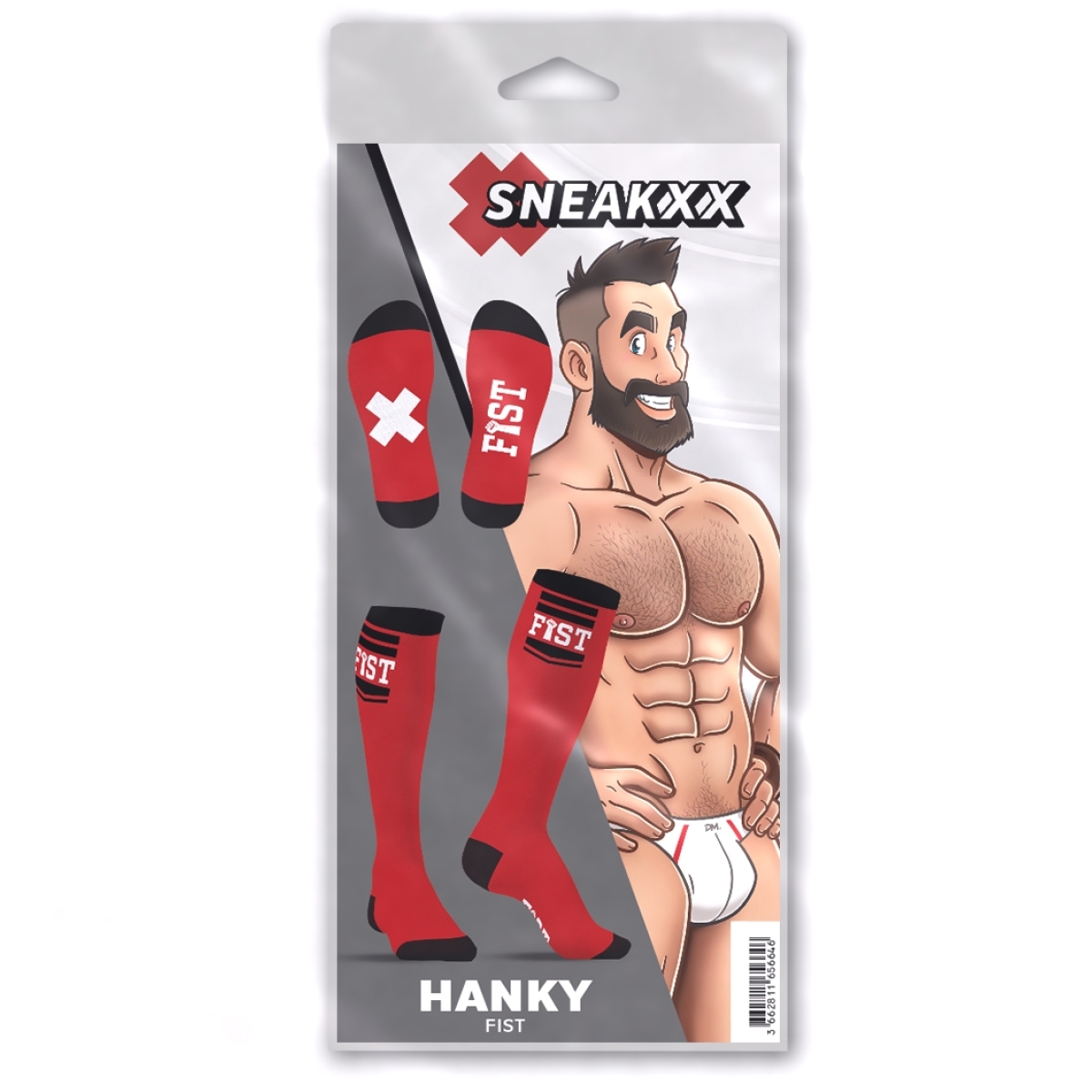 chaussettes hautes hanky fist sneakxx rouge 3