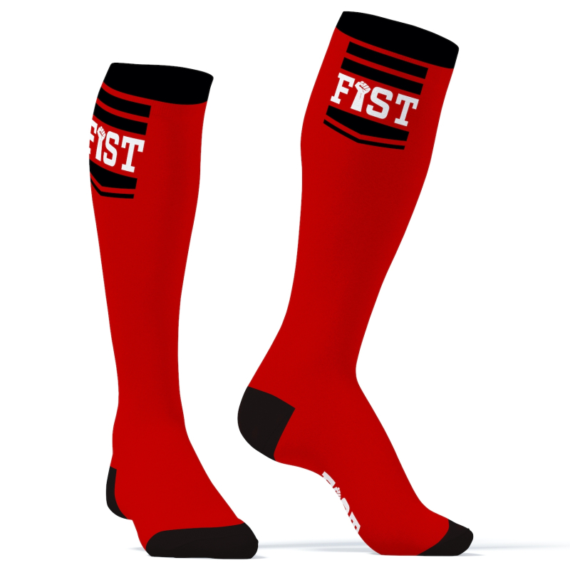 chaussettes hautes hanky fist sneakxx rouge