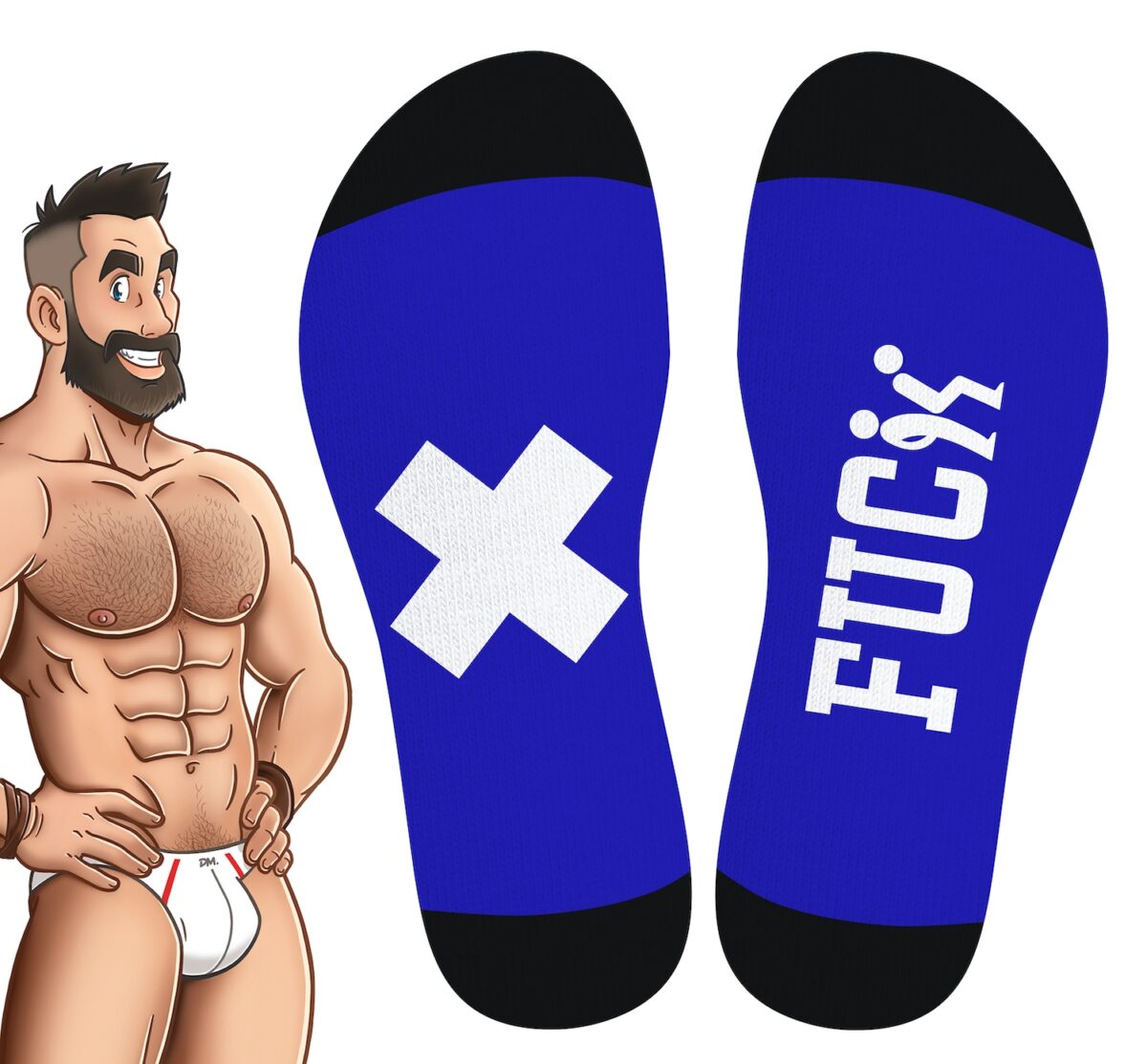 chaussettes hautes hanky fuck sneakxx bleues 2