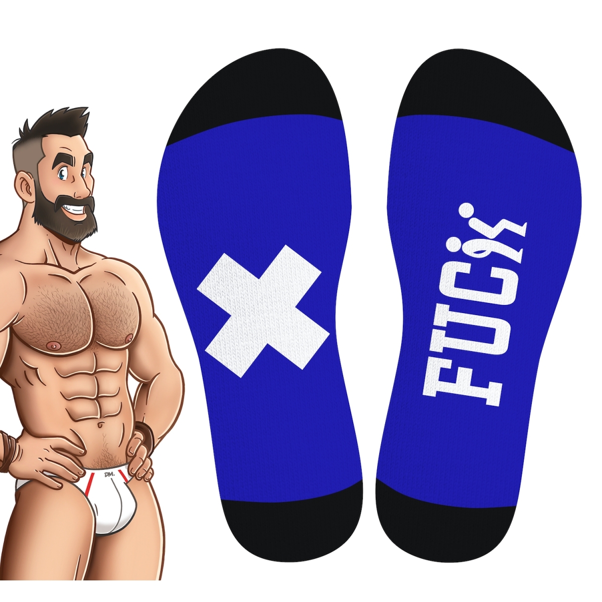 chaussettes hautes hanky fuck sneakxx bleues 2
