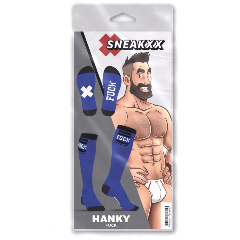 chaussettes hautes hanky fuck sneakxx bleues 3