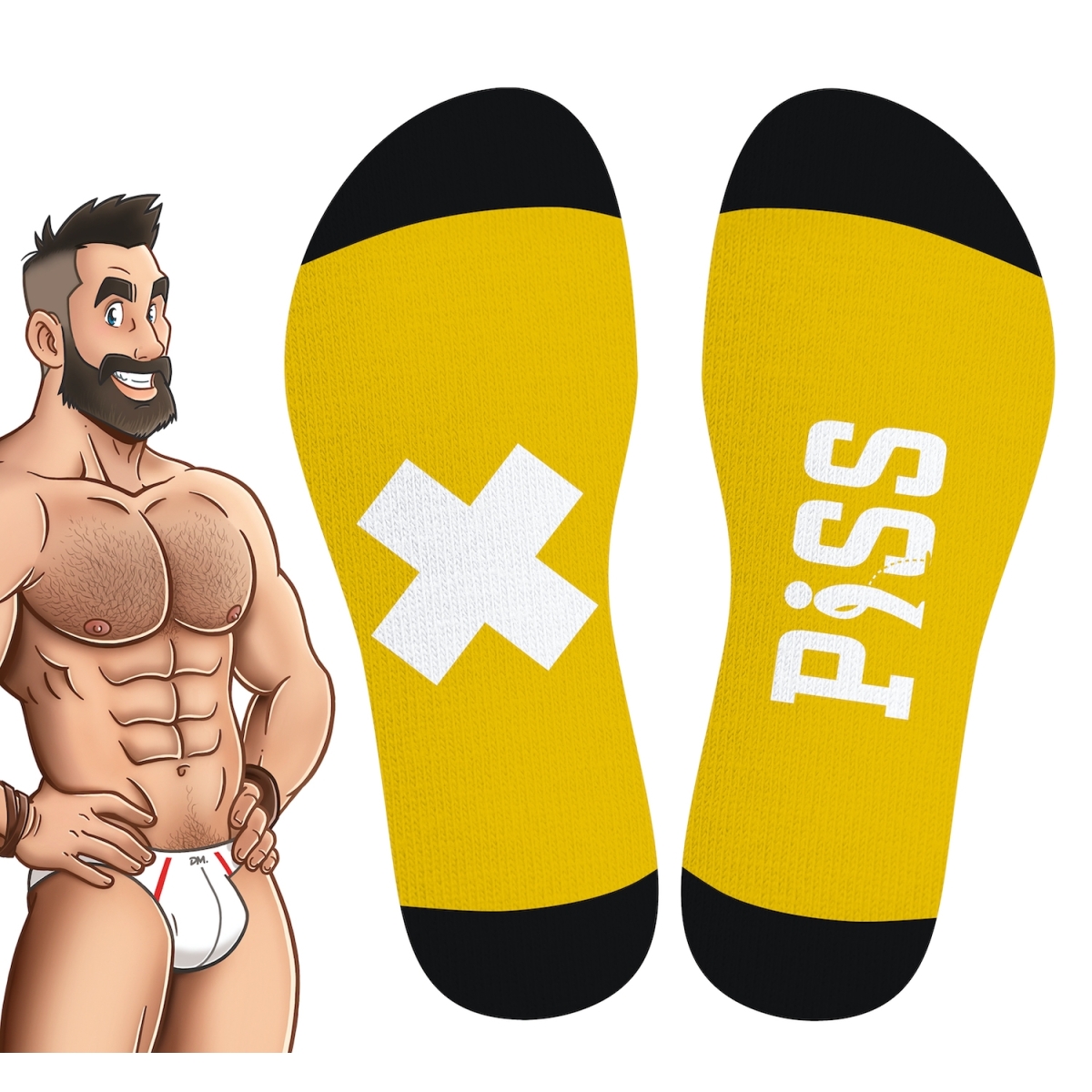 chaussettes hautes hanky piss sneakxx jaunes 2