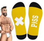 chaussettes hautes hanky piss sneakxx jaunes 2