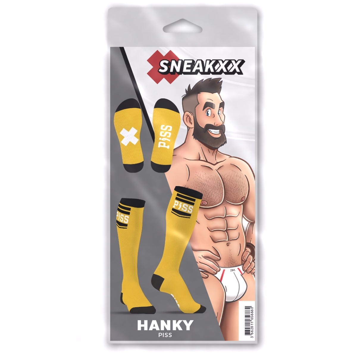 chaussettes hautes hanky piss sneakxx jaunes 3