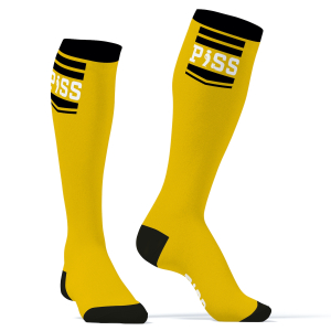 chaussettes hautes hanky piss sneakxx jaunes