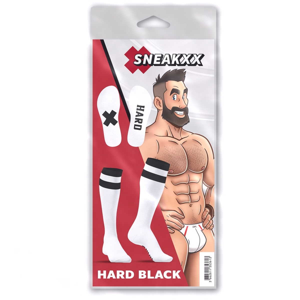 chaussettes hautes hard sneakxx blanc noir 3