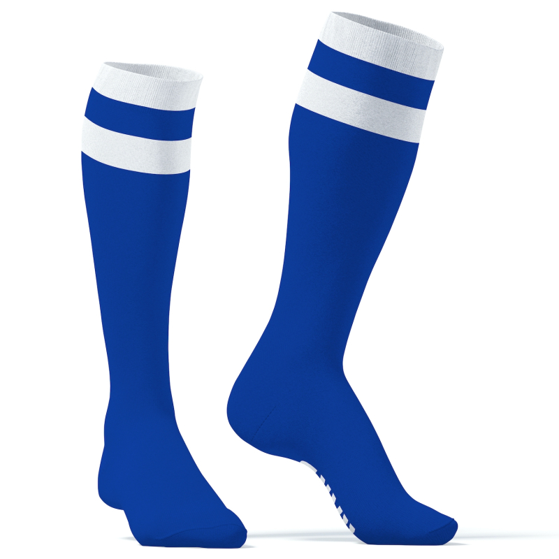 chaussettes hautes hard sneakxx bleu blanc