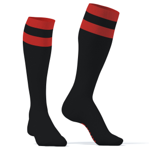 chaussettes hautes hard sneakxx noir rouge
