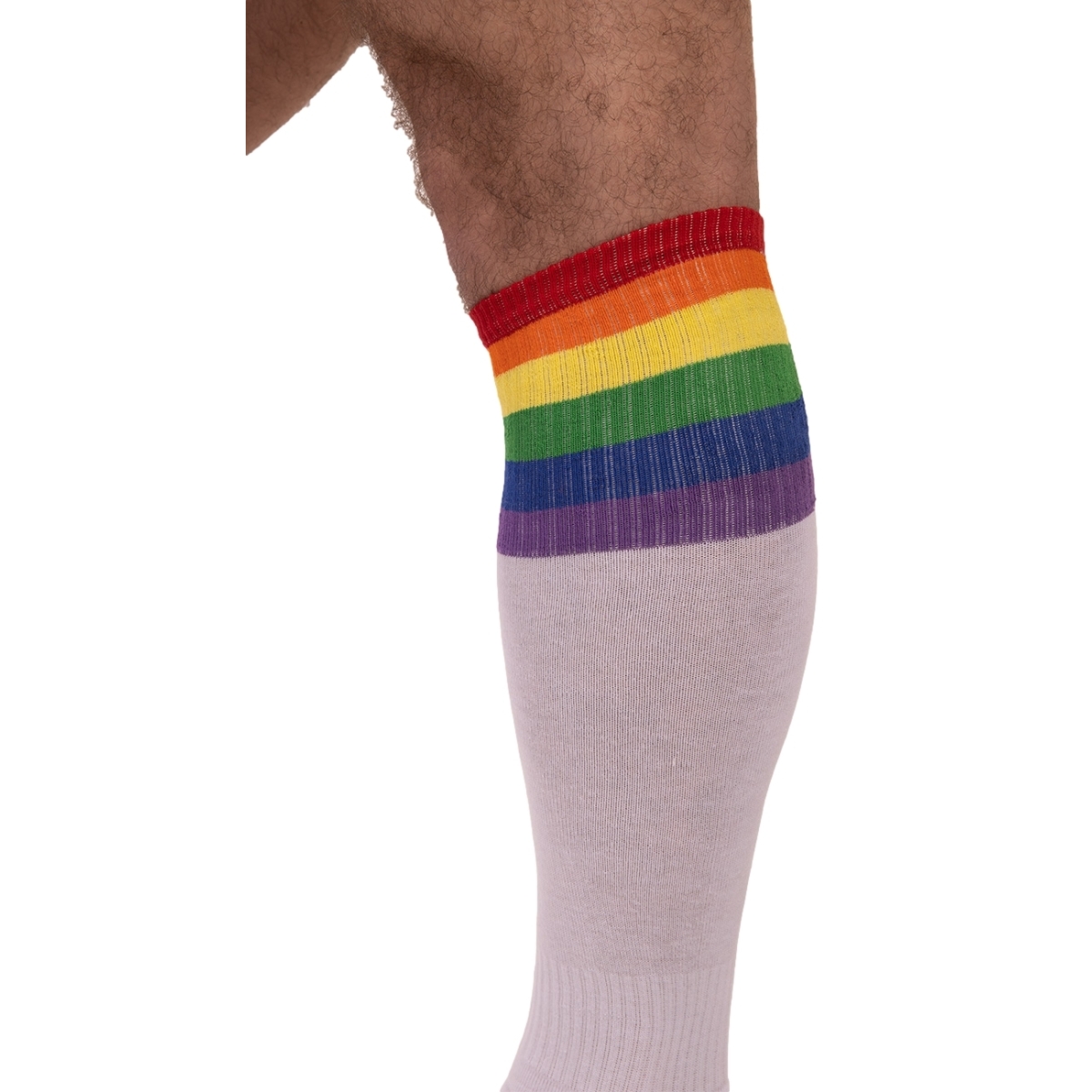 chaussettes hautes pride football blanches 1