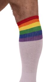 chaussettes hautes pride football blanches 1